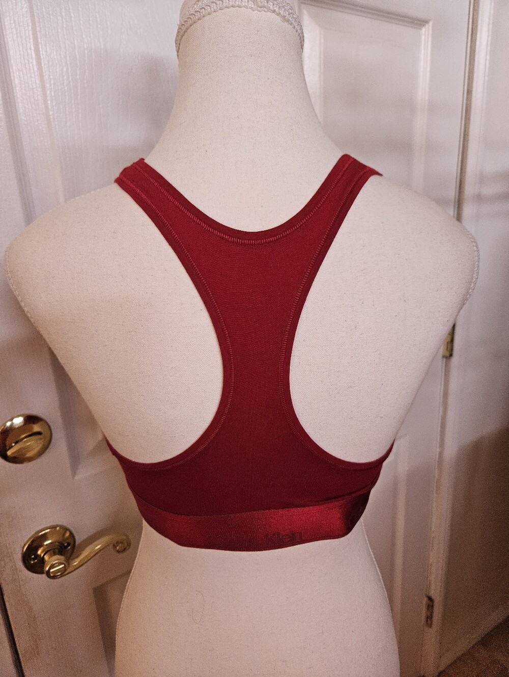 CALVIN KLEIN Juneberry Red Icon Cotton Modal Holiday Shine Bralette L - Picture 10 of 11